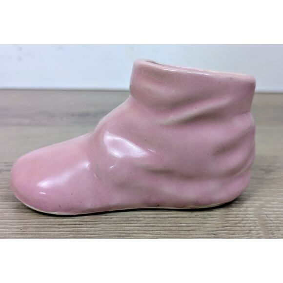 Mid-Century MCM Baby Shoe Planter  Lot of 3 Ceramic McCoy Japan Girl Pink - Picture 12 of 16